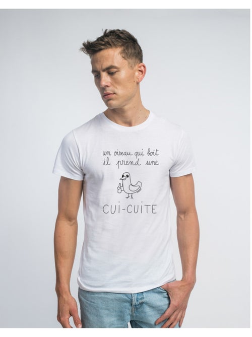 T-shirt Man - UN OISEAU QUI BOIT IL PREND UNE CUI-CUITE - Kiabi T-shirt Man - UN OISEAU QUI BOIT IL PREND UNE CUI-CUITE - Kiabi