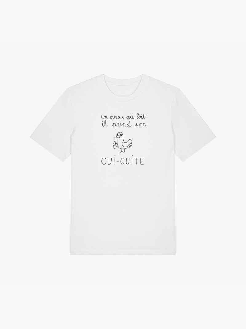 T-shirt Man - UN OISEAU QUI BOIT IL PREND UNE CUI-CUITE Wit - Kiabi