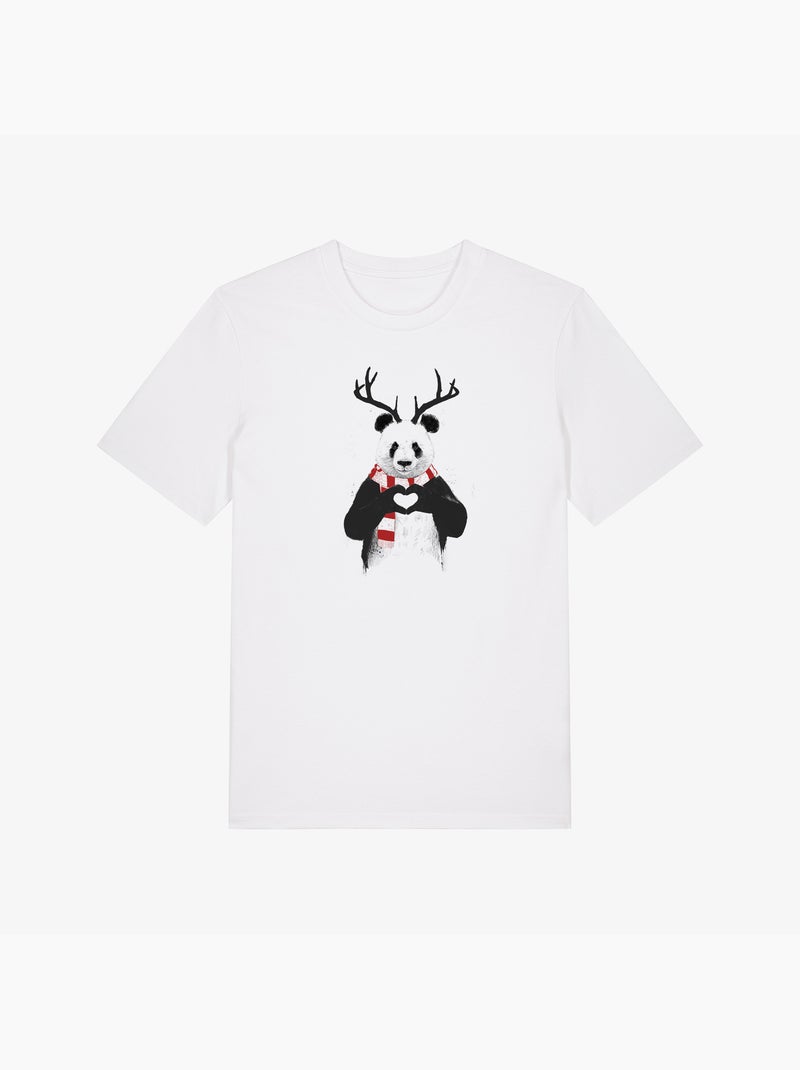 T-shirt Man - XMAS PANDA Wit - Kiabi