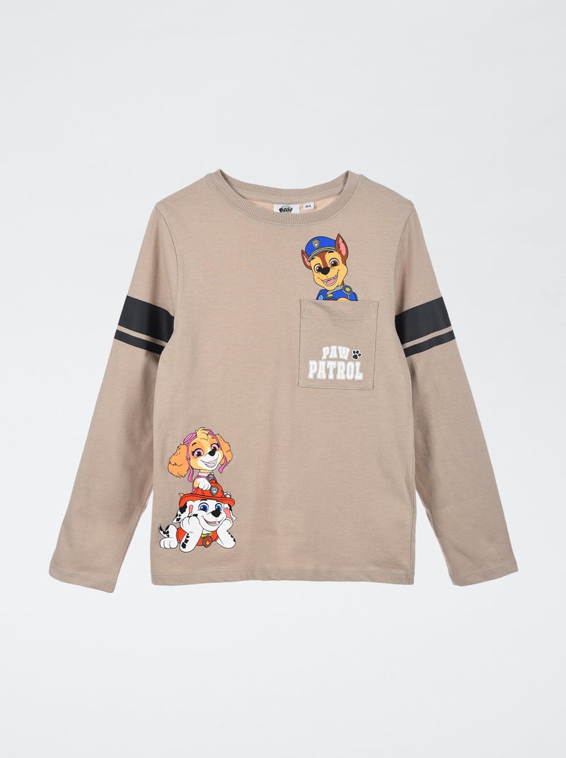 T-shirt manche longue 'Suncity' 'Pat patrouille' en coton Beige - Kiabi