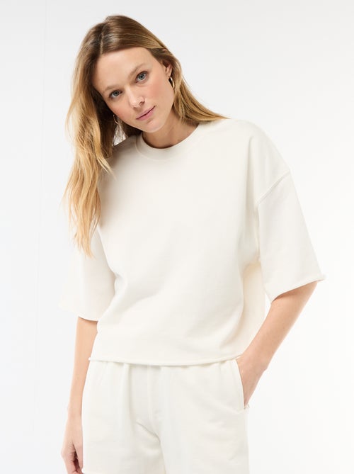 T-shirt manches 3/4 en French Terry - Kiabi