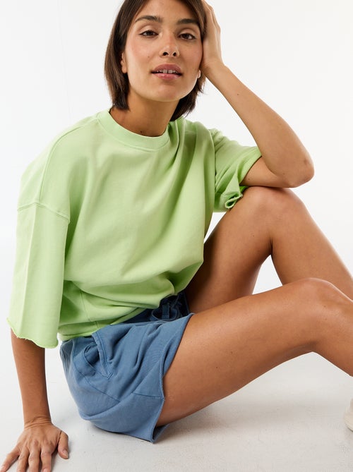 T-shirt manches 3/4 en French Terry - Kiabi