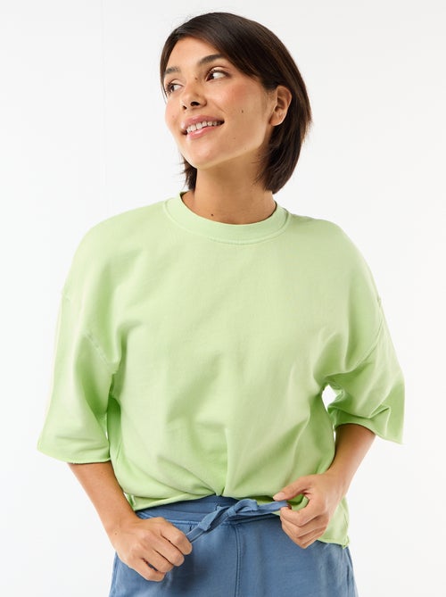 T-shirt manches 3/4 en French Terry - Kiabi