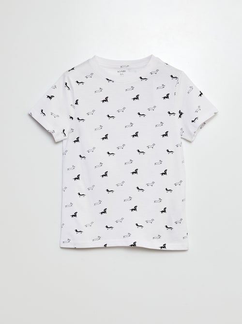 T-shirt manches courtes à motif - Kiabi