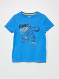 T-shirt manches courtes 'anniversaire' Bleu - Kiabi