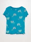 T-shirt manches courtes Arc-en-ciel - Kiabi