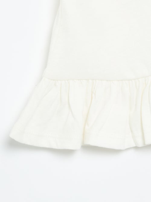 T-shirt manches courtes avec broderies et base volantée - Kiabi