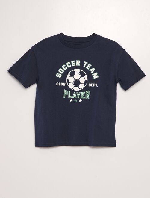 T-shirt manches courtes 'Ballon de foot' - Kiabi
