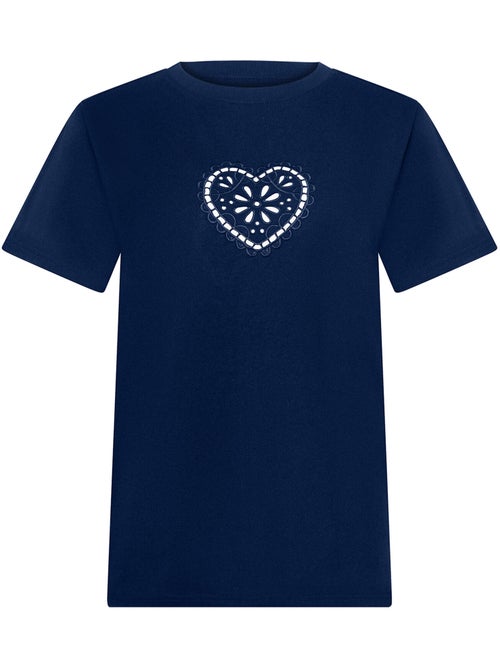 T-shirt manches courtes coeur summertime - Kiabi T-shirt manches courtes coeur summertime - Kiabi