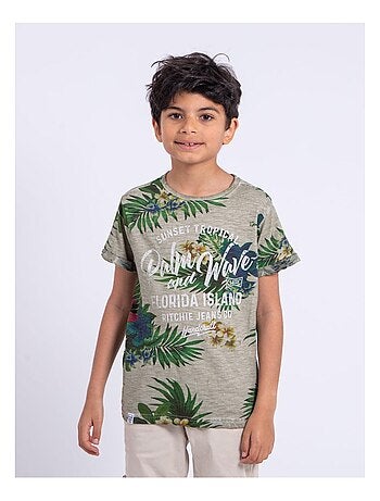 T-shirt manches courtes col rond pur coton NABANE garçon