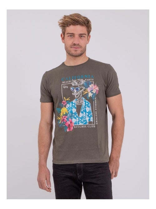 T-shirt manches courtes col rond pur coton NUMILAN - Kiabi