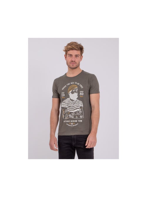 T-shirt manches courtes col rond pur coton nuplaton - Kiabi