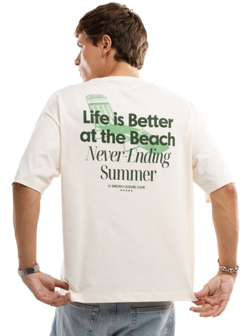 T-shirt manches courtes coton bio homme lifestyle homme life sand - Kiabi T-shirt manches courtes coton bio homme lifestyle homme life sand - Kiabi