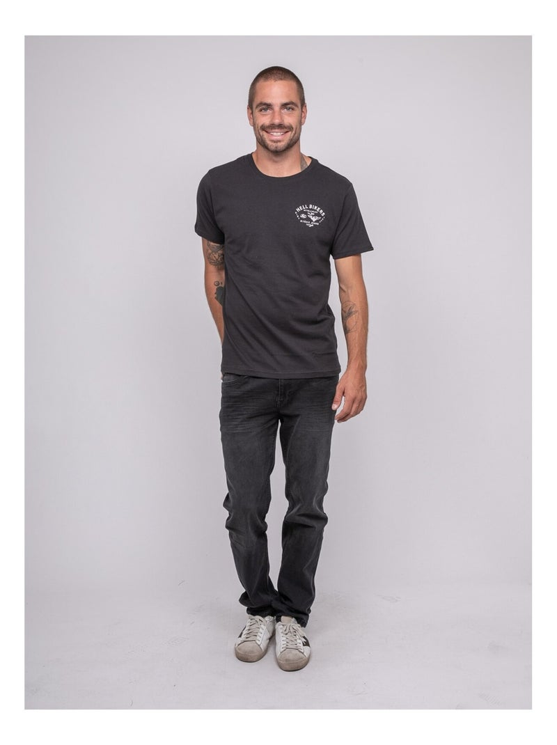 T-shirt manches courtes coton imprimé jopatriot Gris foncé - Kiabi