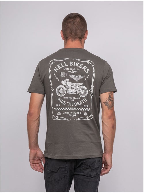 T-shirt manches courtes coton imprimé jopatriot - Kiabi