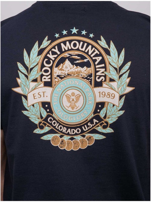 T shirt manches courtes coton motif dos jargus - Kiabi