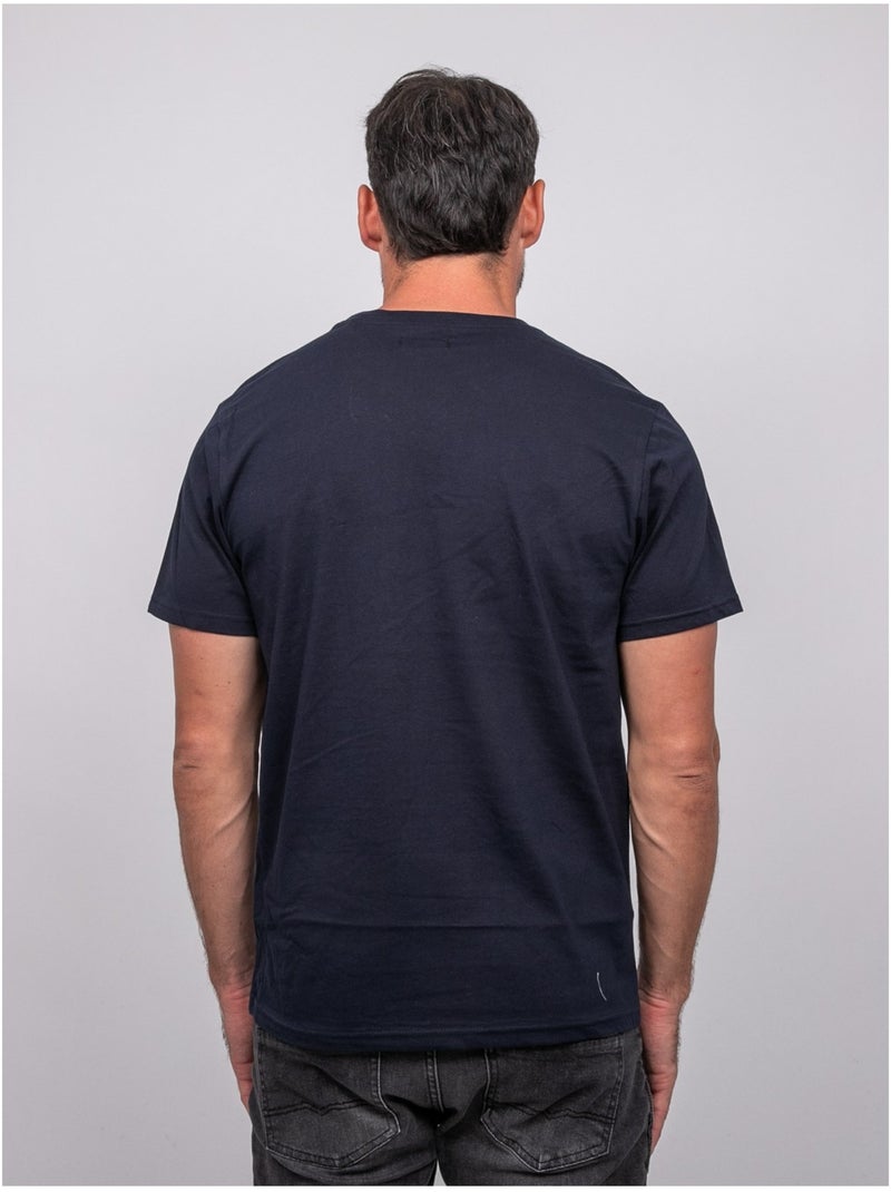 T-shirt manches courtes coton motif montagne jampago Bleu marine - Kiabi