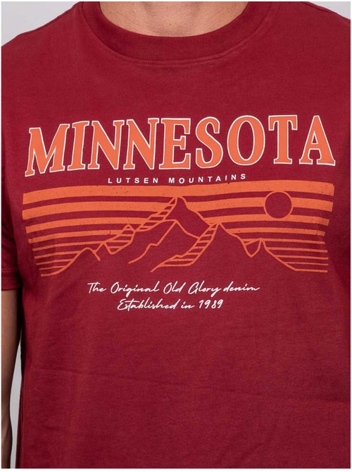 T-shirt manches courtes coton motif montagne jampago - Kiabi