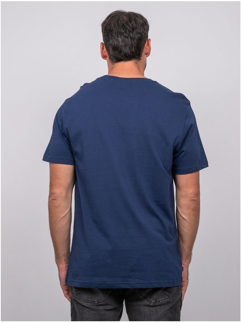 T shirt manches courtes coton motif moto jatoulo Bleu - Kiabi