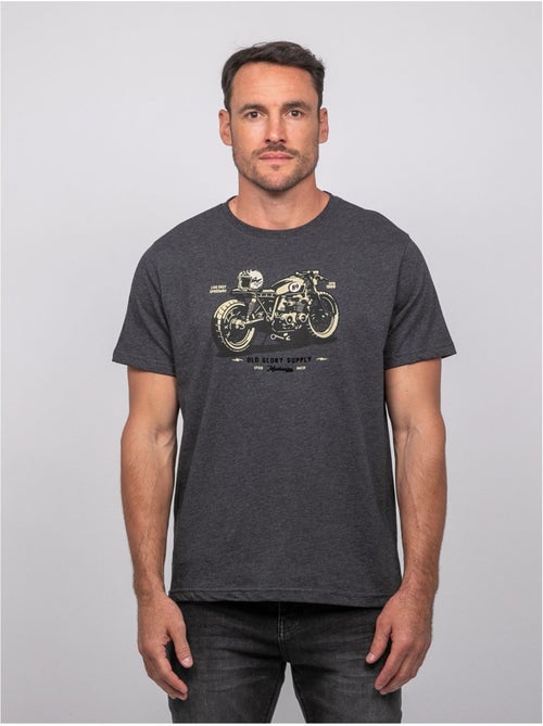 T shirt manches courtes coton motif moto jatoulo - Kiabi