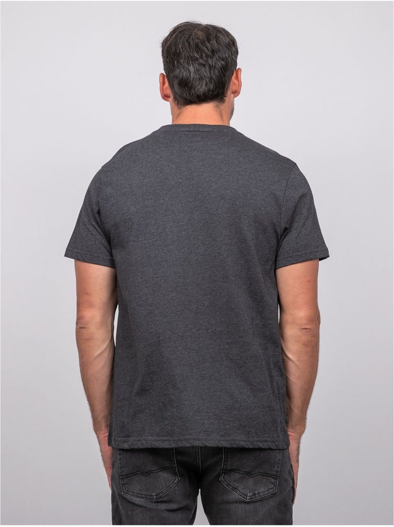 T shirt manches courtes coton motif moto jatoulo Gris - Kiabi