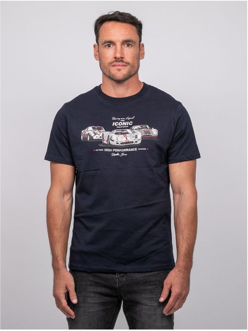 T shirt manches courtes coton motif voitures de course jigator - Kiabi