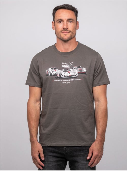 T shirt manches courtes coton motif voitures de course jigator - Kiabi
