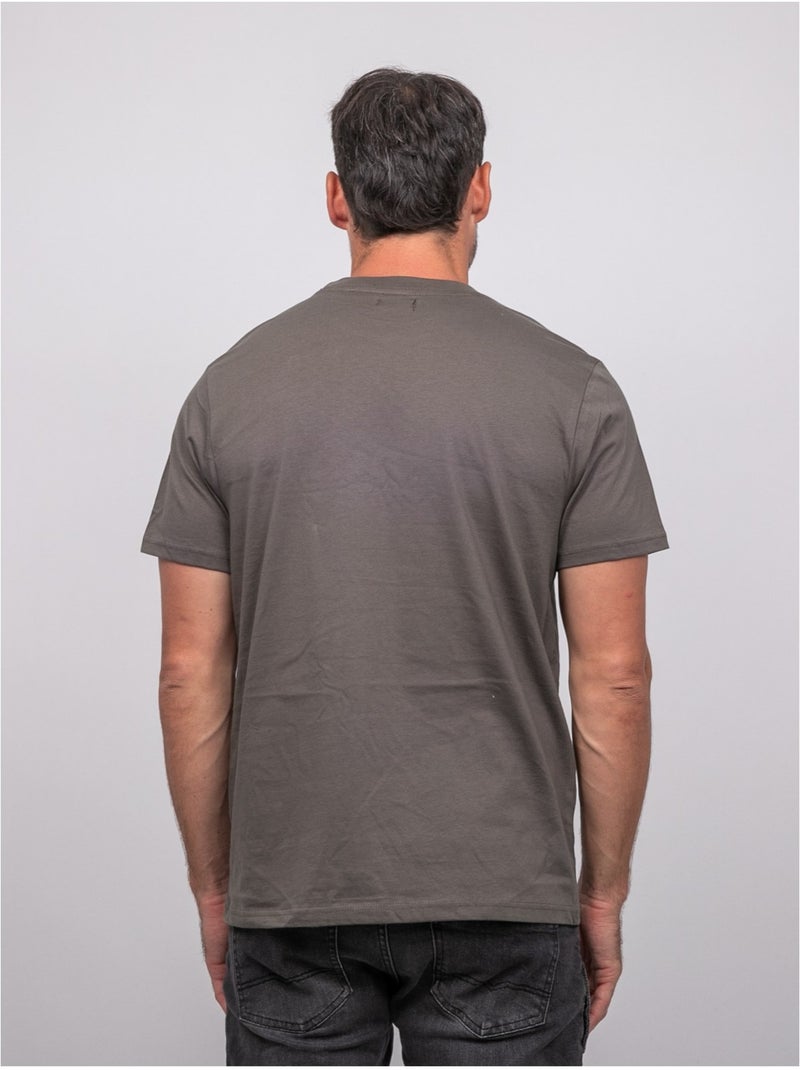 T shirt manches courtes coton motif voitures de course jigator Kaki - Kiabi