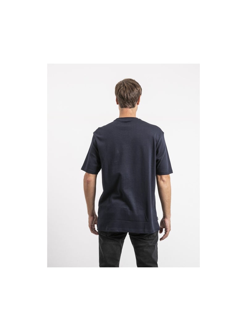 T-shirt manches courtes coton oversize jocitron Bleu marine - Kiabi