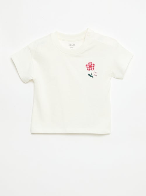 T-shirt manches courtes en jersey coton avec patch poitrine - Kiabi
