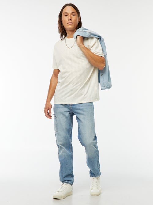 T-shirt manches courtes en maille fantaisie - Kiabi