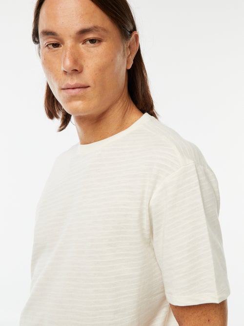 T-shirt manches courtes en maille fantaisie - Kiabi