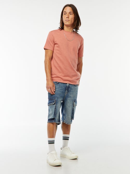 T-shirt manches courtes en maille fantaisie - Kiabi