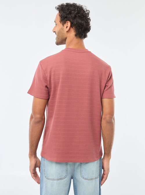T-shirt manches courtes en maille gaufrée - Kiabi