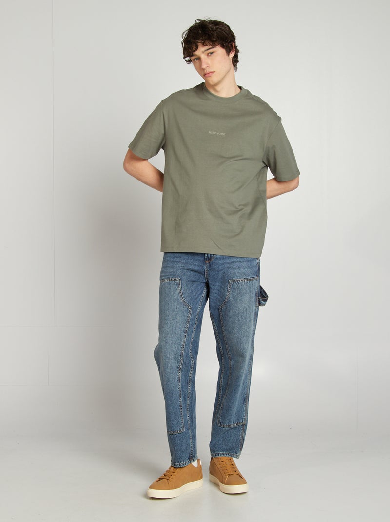 T-shirt manches courtes en maille jersey GRIS - Kiabi