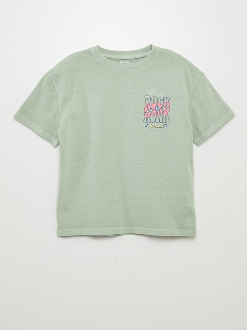 T-shirt manches courtes esprit 'festival rock' - Kiabi