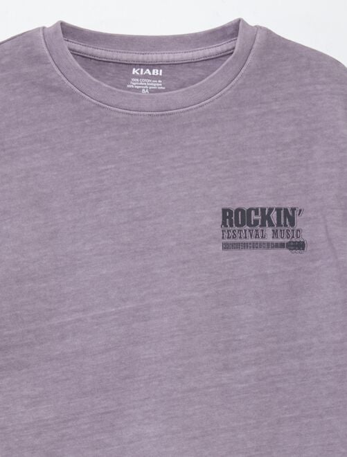 T-shirt manches courtes esprit 'festival rock' - Kiabi