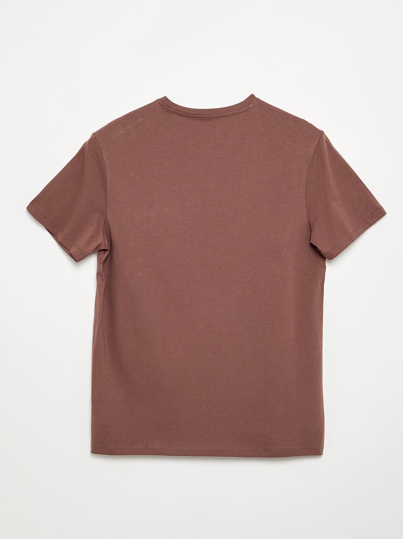T-shirt manches courtes imprimé - collection facile à enfiler Marron - Kiabi