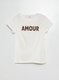 T-shirt manches courtes imprimé Blanc - Kiabi