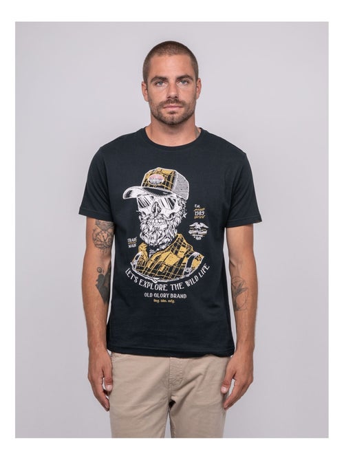 T-shirt manches courtes imprimé jaguar - Kiabi