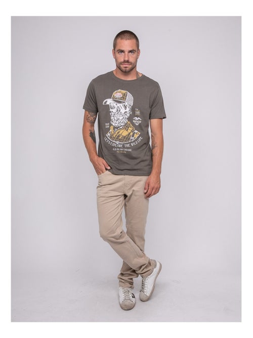T-shirt manches courtes imprimé jaguar - Kiabi