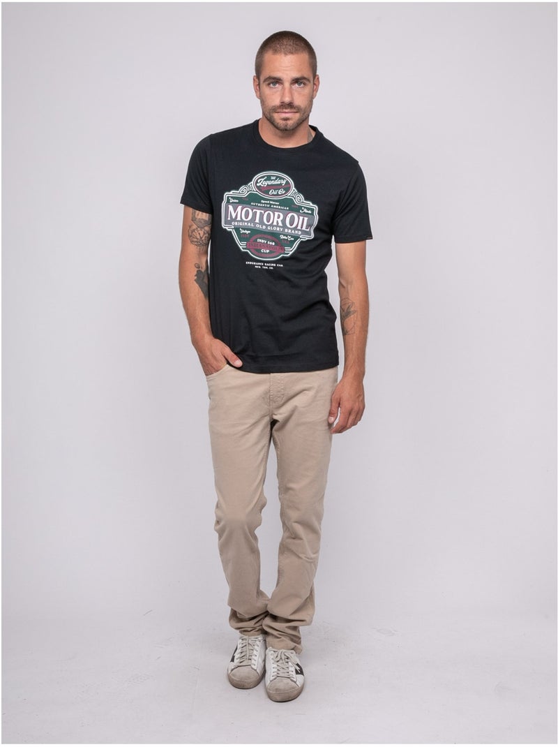 T-shirt manches courtes imprimé jarikart Noir - Kiabi