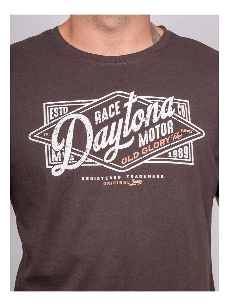 T-shirt manches courtes imprimé jepilogue Marron - Kiabi