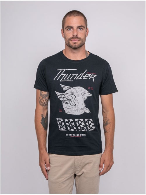 T-shirt manches courtes imprimé joctogone - Kiabi