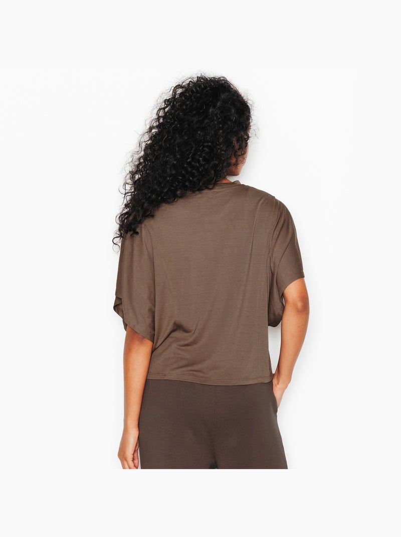 T-shirt manches courtes janira - rougegorge lingerie Marron - Kiabi