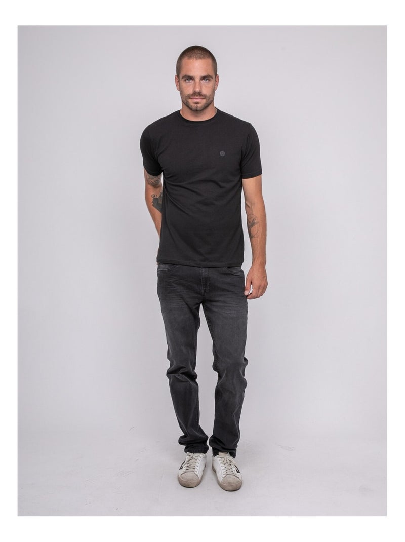 T-shirt manches courtes jedda Noir - Kiabi