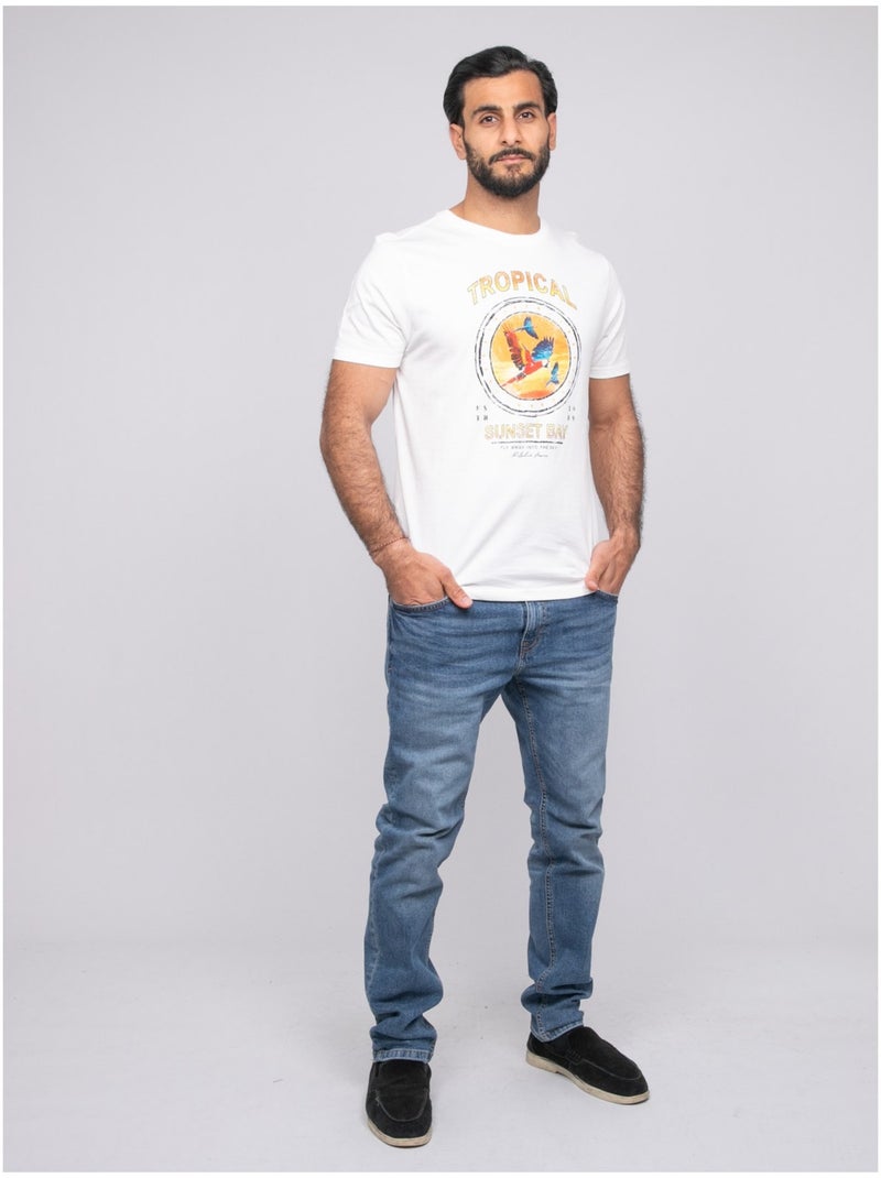 T-shirt manches courtes nalago Ecru - Kiabi