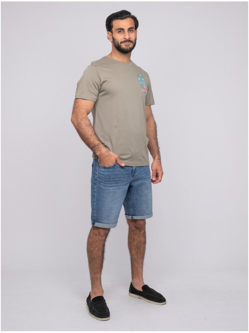 T-shirt manches courtes niframo Kaki - Kiabi