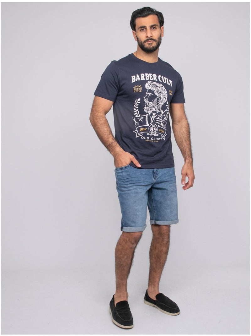T-shirt manches courtes nirdomel Bleu marine - Kiabi