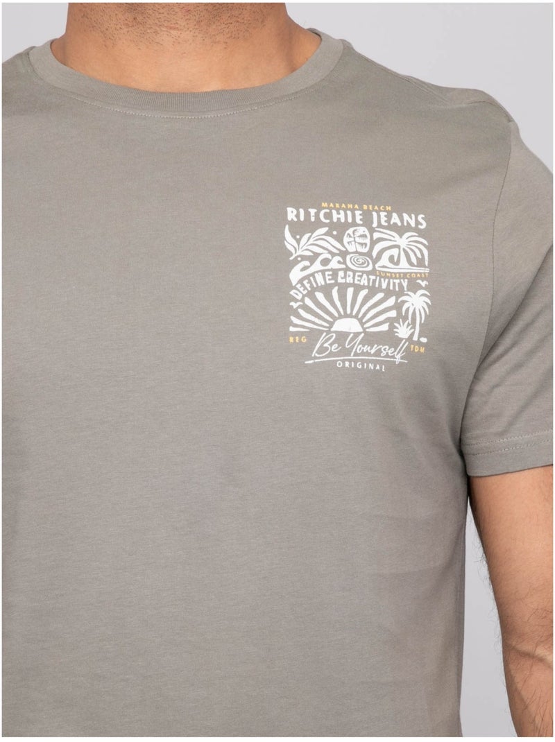 T-shirt manches courtes nitesto Kaki - Kiabi